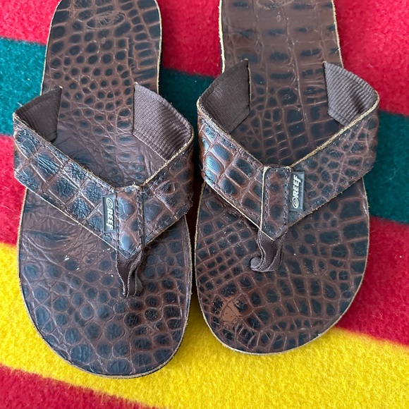 Reef leather flip flops Sz 9 - Picture 1 of 3